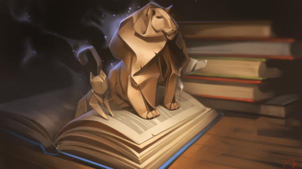 Free book with lion origami hd lion wallpaper download