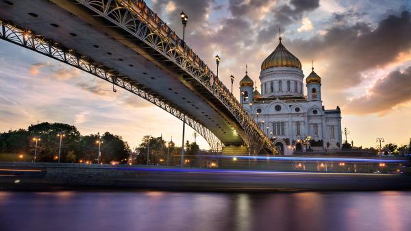 Free bridge cathedral of christ the saviour moscow russia hd travel wallpaper download