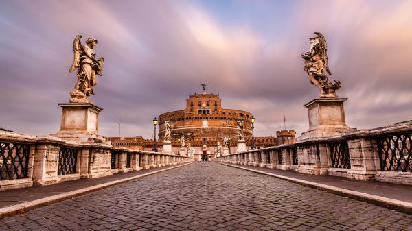 Free bridge italy rome sculpture hd travel wallpaper download