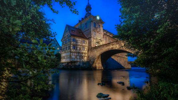 Free building near bamberg bavaria bridge in germany 4k hd travel wallpaper download