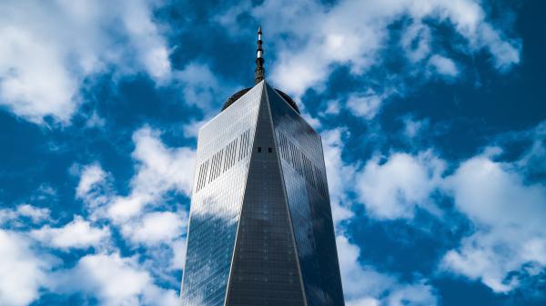 Free building skyscraper near blue sky and white clouds 4k 5k hd travel wallpaper download