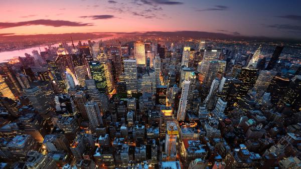 Free buildings house with lights during nighttime 4k hd new york wallpaper download