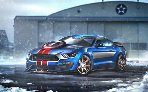 Free captain america ford mustang gt350r wallpaper download