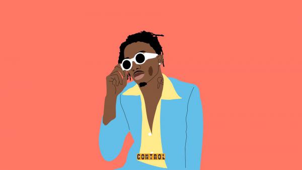 Free cartoon picture of playboi carti in orange background hd music wallpaper download