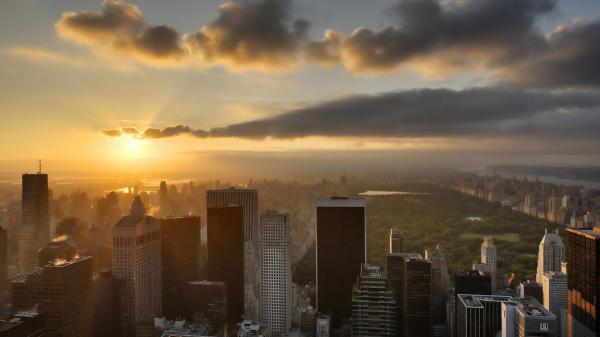 Free central park manhattan during sunrise hd new york wallpaper download