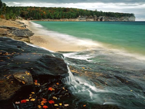 free chapel beach lake superior wallpaper download