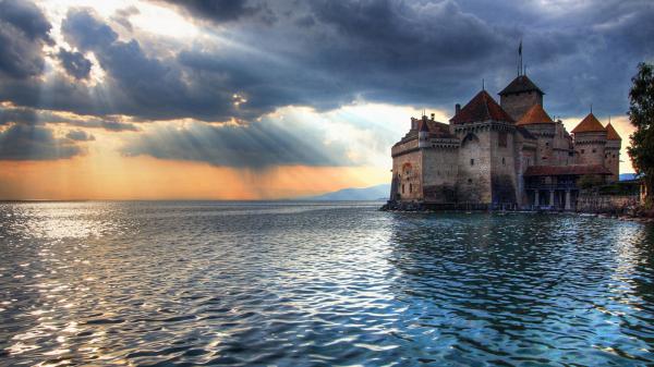 Free chillon castle in veytaux switzerland hd travel wallpaper download