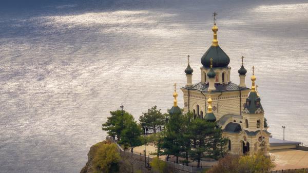 Free church near black sea in crimea russia hd travel wallpaper download