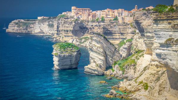 Free city coastline corsica france saint julien rock hd travel wallpaper download