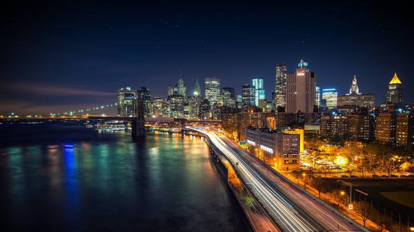 Free city night lighting 4k hd wallpaper download