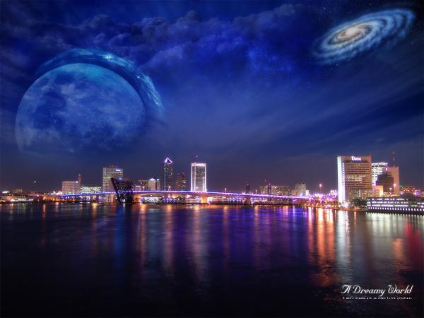 Free city nights dreamy world wallpaper download