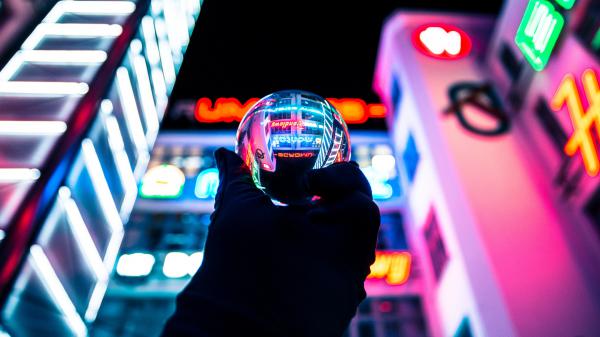 Free city through lens ball 4k wallpaper download