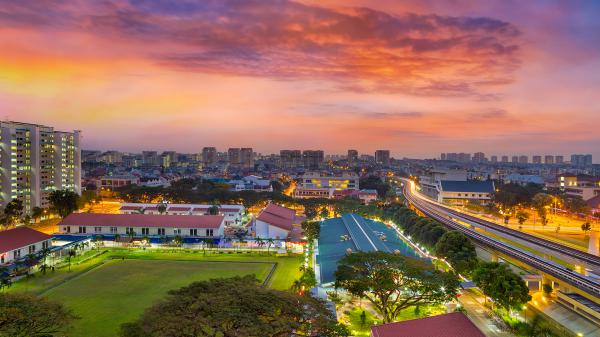 Free cityscape singapore during sunrise hd travel wallpaper download