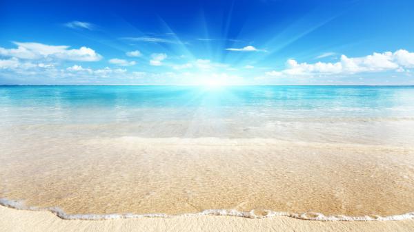 free clear beach water with sunbeam hd beach wallpaper download