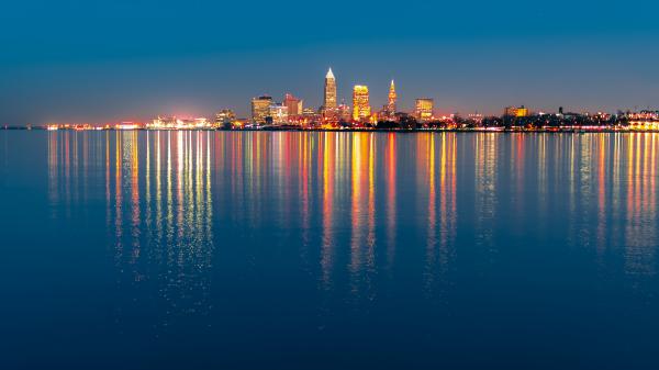 Free cleveland night city lighs 5k wallpaper download