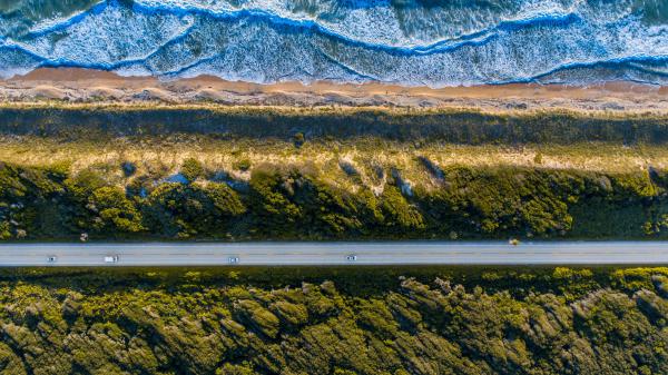 Free coastline aerial view wallpaper download