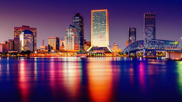 Free colorful cityscape buildings and lake 4k hd wallpaper download