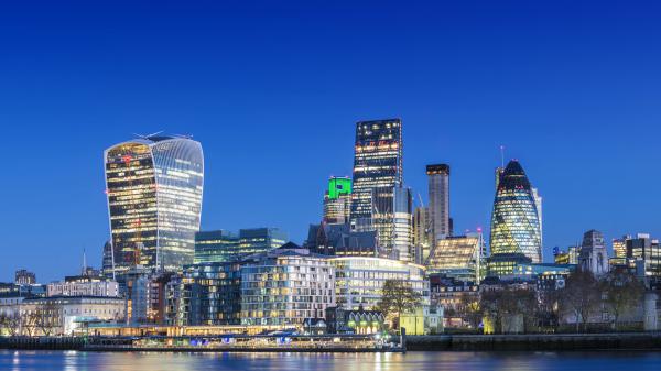 Free colorful lightning buildings during evening time in england london hd travel wallpaper download