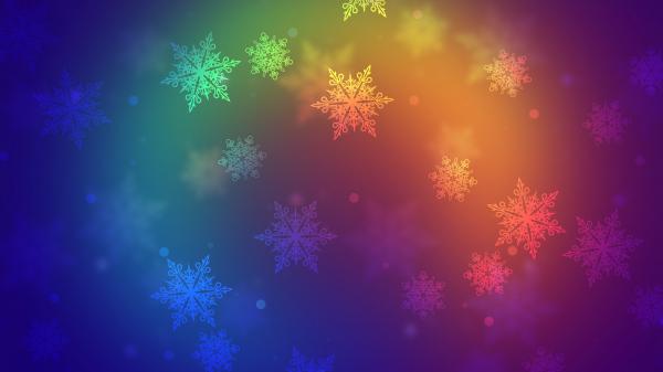 Free colorful snowflakes 5k wallpaper download