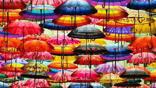 Free colorful umbrellas wallpaper download