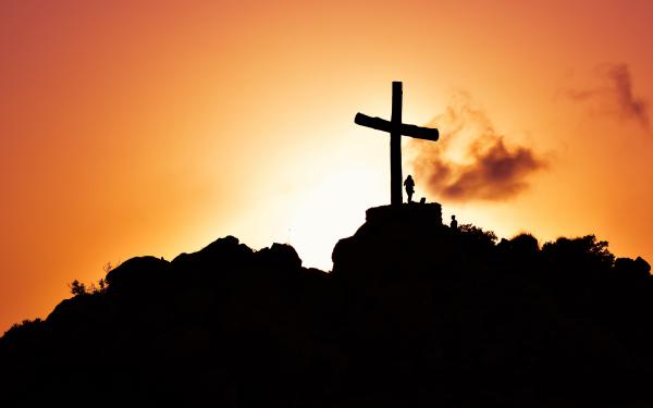 Free cross at sunset 4k wallpaper download