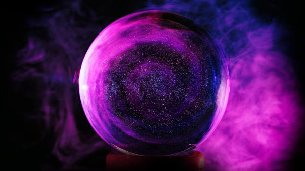 Free crystal ball purple smoke 5k wallpaper download