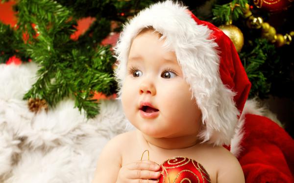 Free cute adorable baby santa wallpaper download