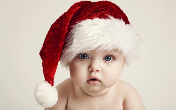 Free cute baby santa hat wallpaper download