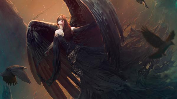 Free dark angel 4k wallpaper download