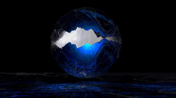 Free dark blue light sphere hd abstract wallpaper download