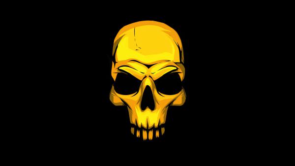 Free dark golden skull 4k hd wallpaper download