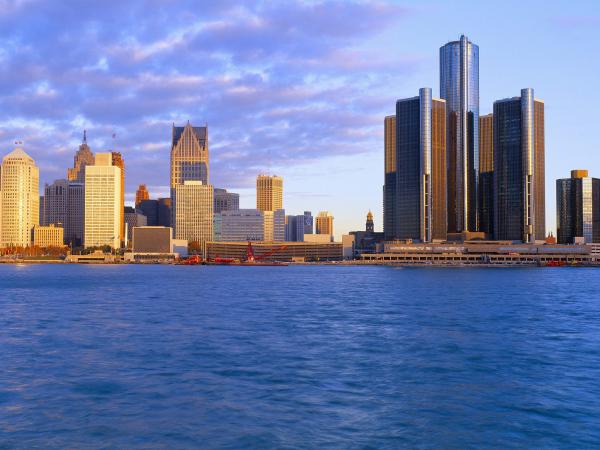 Free detroit at sunrise michigan wallpaper download