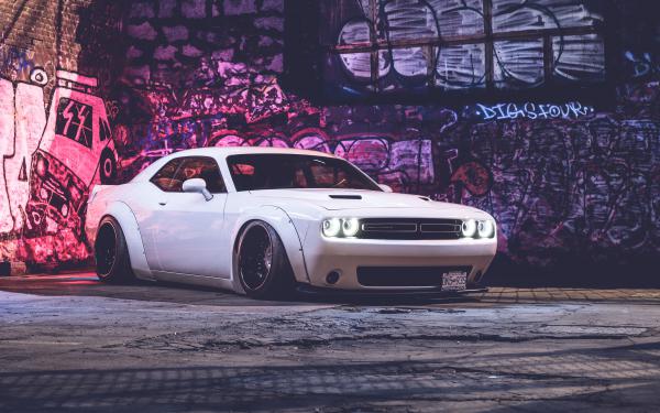 Free dodge challenger white 4k wallpaper download