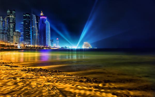 Free doha qatar skyline wallpaper download