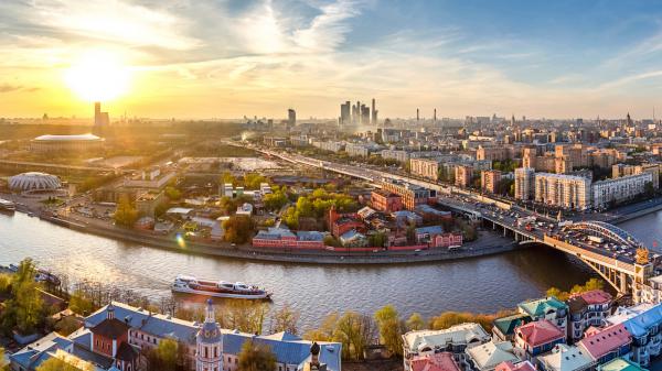 Free downtown moscow russia panorama wallpaper download