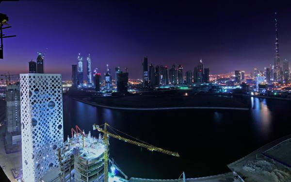 Free downtown nights dubai wallpaper download