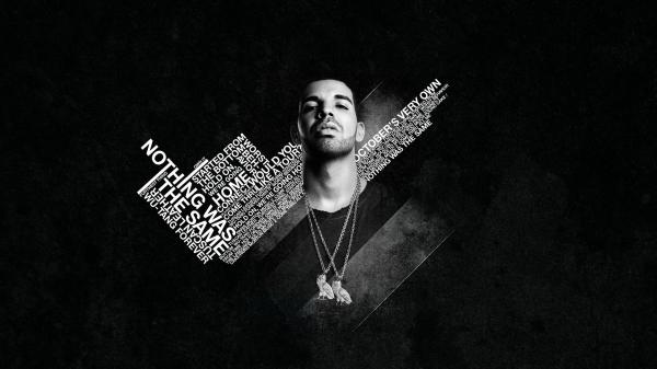 Free drake with words in black background wearing chains on neck hd drake wallpaper download