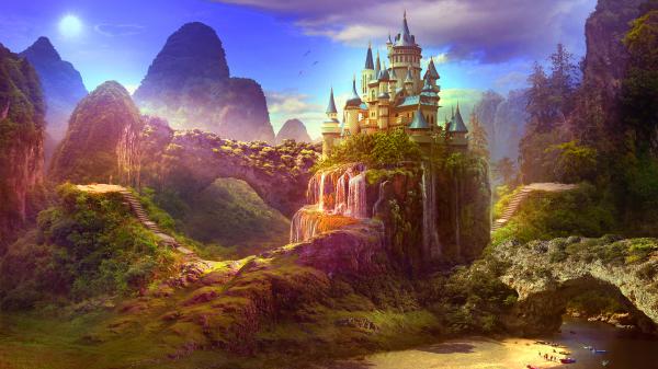 Free dreamy castle wallpaper download