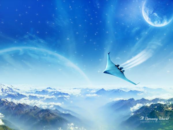 Free dreamy jet world wallpaper download