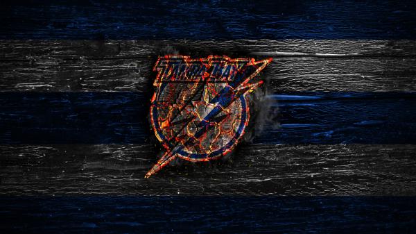 Free emblem logo nhl tampa bay lightning in blue and ash background basketball hd sports wallpaper download