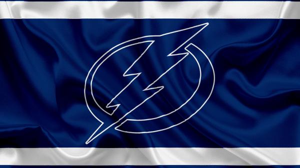 Free emblem logo nhl tampa bay lightning in blue and white cloth basketball hd sports wallpaper download