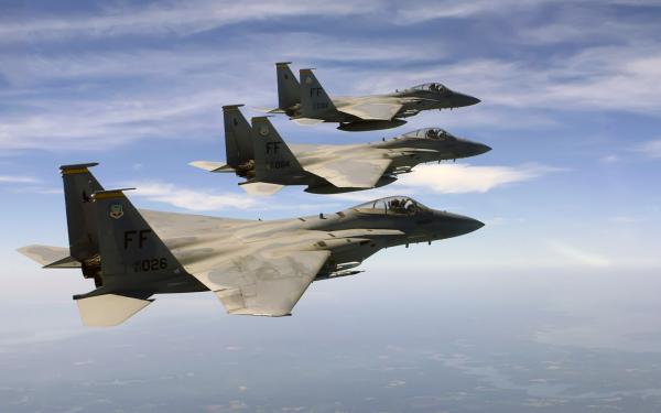 Free f 15 eagles over atlantic ocean wallpaper download