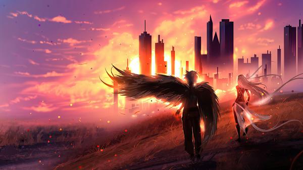 Free fantasy angel 4k hd wallpaper download