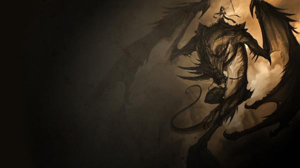 Free fantasy black dragon drawing hd dreamy wallpaper download