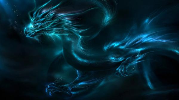 Free fantasy blue dragon hd dreamy wallpaper download