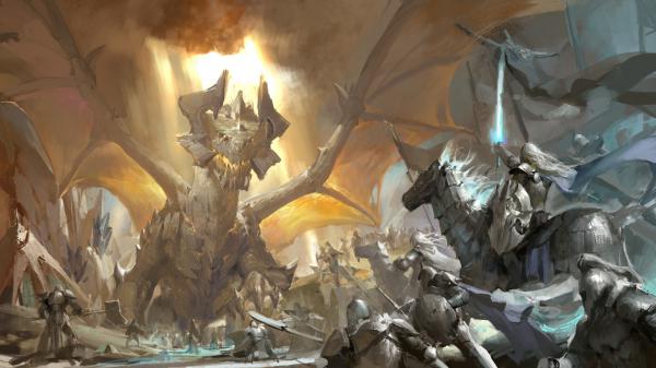 Free fantasy dragon in war hd dreamy wallpaper download