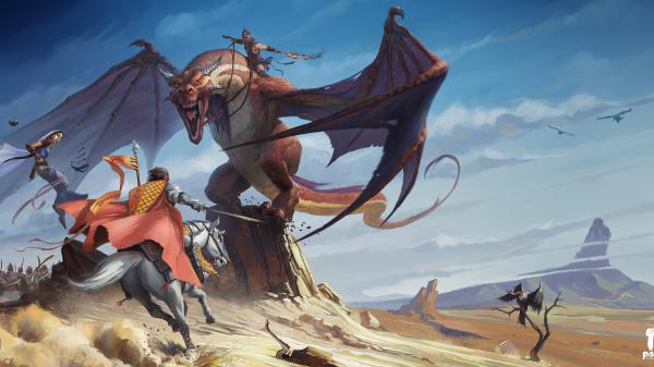 Free fantasy dragon is attacking people hd dreamy wallpaper download