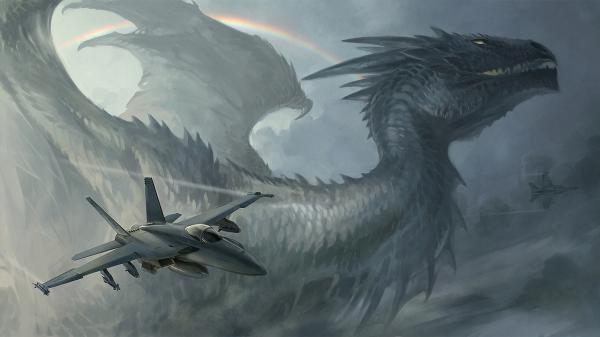 Free fantasy dragon is flying near flight hd dreamy wallpaper download