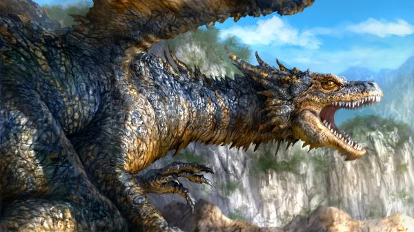 Free fantasy dragon open mouth hd dreamy wallpaper download