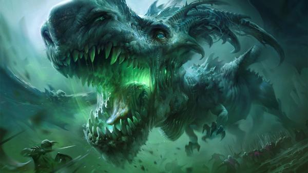 Free fantasy green dragon is roaring hd dreamy wallpaper download